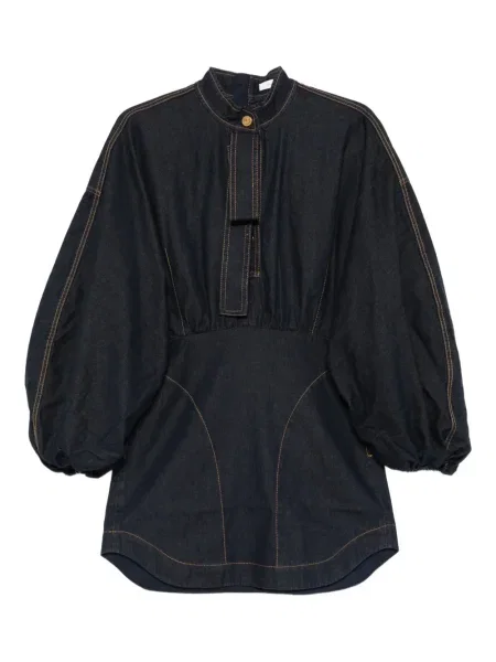 Mała mały sukienka jeansowa Zimmermann garniturowa niebieska