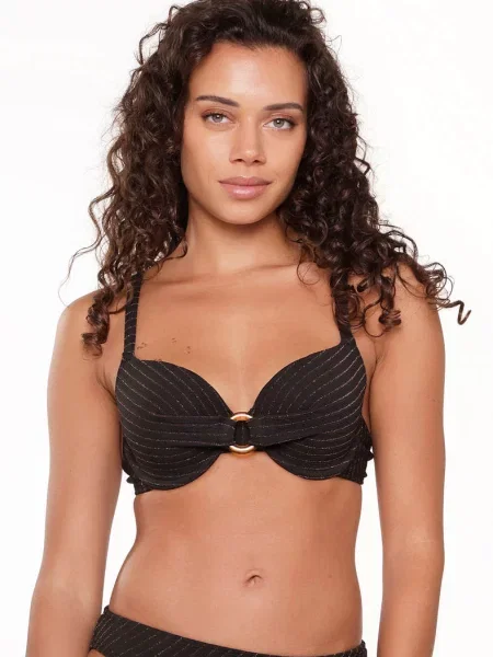 Купальный лиф с плотной чашкой чорний