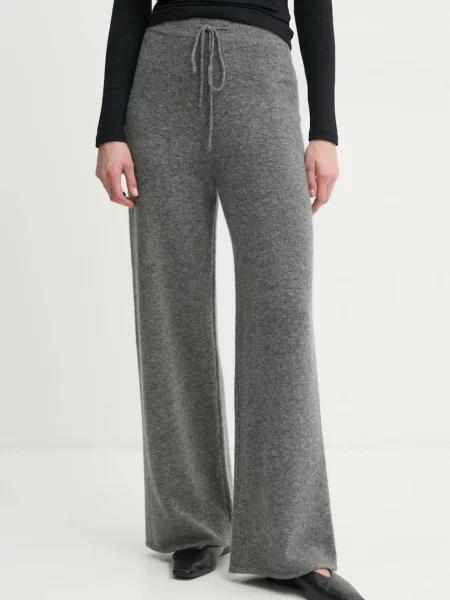 Theory pantaloni de trening de lână uni gri