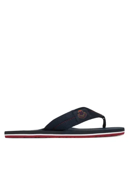 Žabky Tommy Hilfiger Patch Hilfiger Beach Sandal Tmavomodrá červená