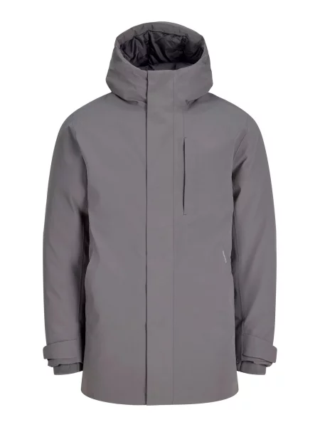 Geacă parka Jack & Jones cu strasuri gri