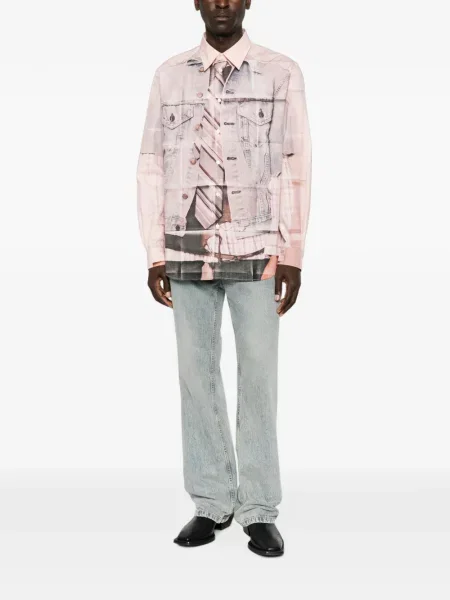 Cămașă Acne Studios cu imagine roz