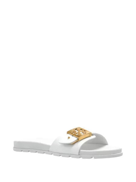 Papuci Tory Burch cu cataramă alb