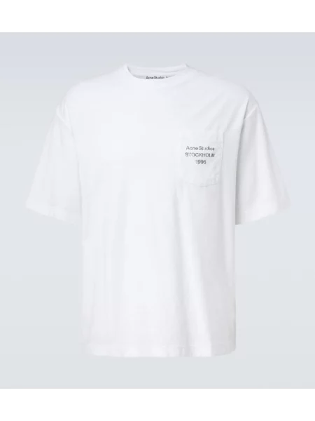 Tricou Acne Studios din jerseu alb