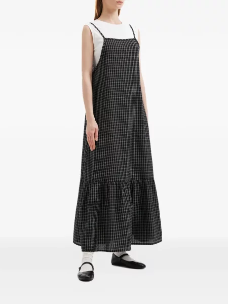 Rochie Tout A Coup în carouri cu volane de costum negru