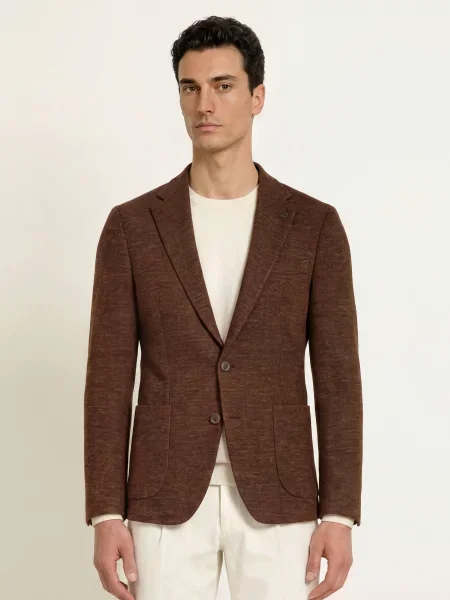 Digel Pletené Sako Edward Modern Fit tmavě hnědá