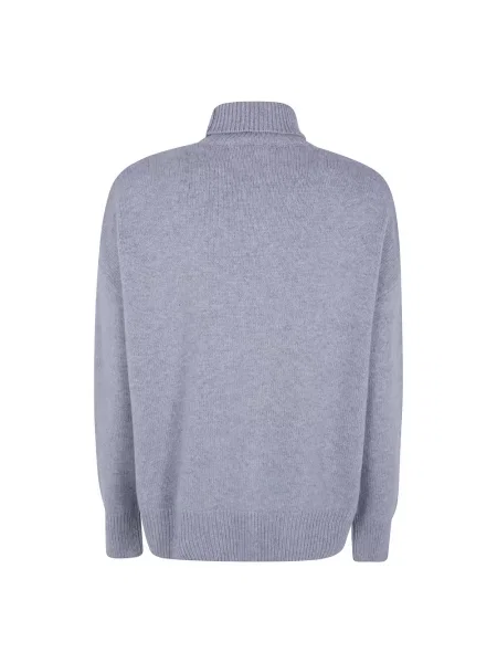 Lniany sweter z golfem Mrz szary