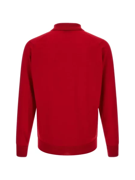 Lung tricou polo John Smedley roșu