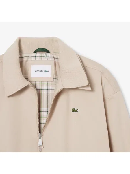 Lacoste Kurtka Z Elastycznej Gabardyny Z Podwójnym Kołnierzem beżowa
