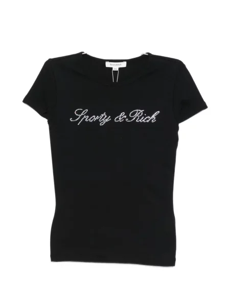 Tricou Sporty & Rich cu autograf negru