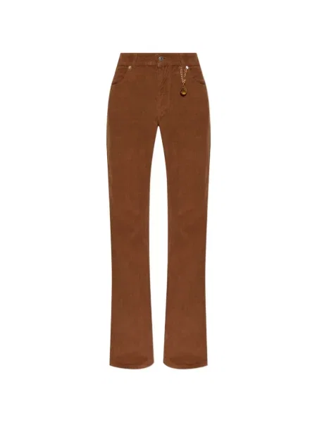 Pantaloni Stella Mccartney de catifea cord cu autograf maro