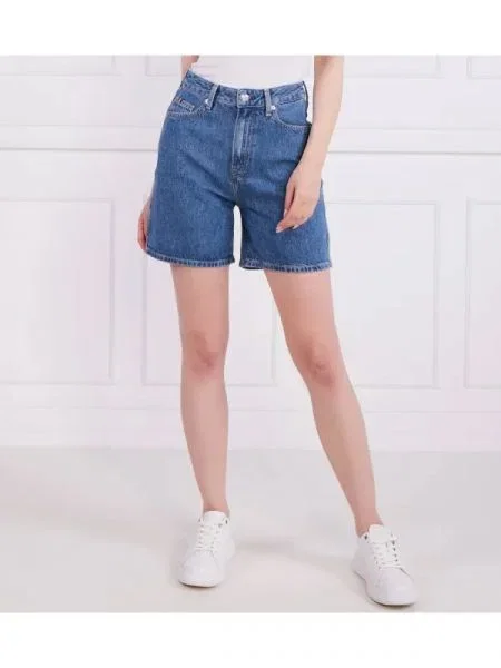 Tommy Hilfiger Rövidnadrág DNM FLARE SHORT HW JUNE | denim kék