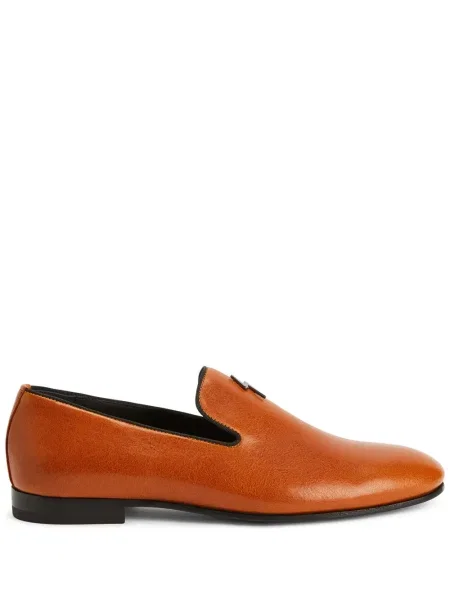 Pantofi loafer Giuseppe Zanotti din piele portocaliu