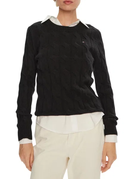 Vuneni džemper Tommy Hilfiger crna