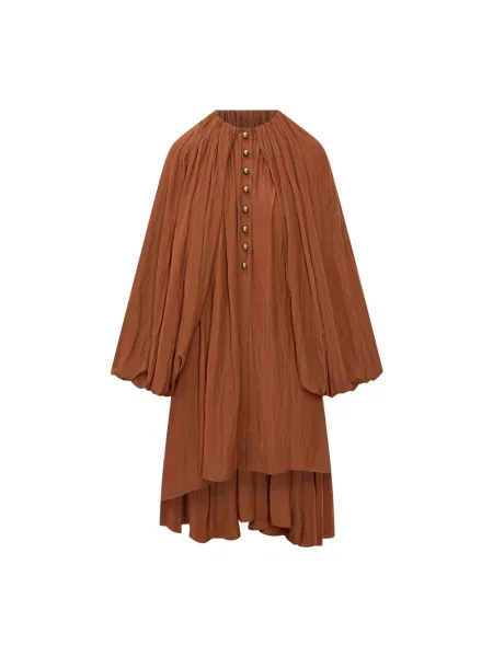 Sukienka Lanvin plisowana brązowa