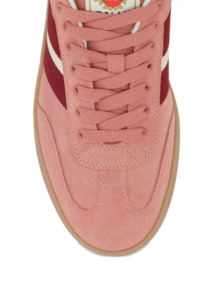 Sneakerși Bally din piele de căprioară cu dungi roz