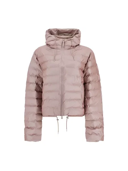Krótka kurtka puchowa Rains różowa