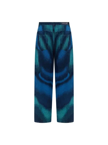 Szerokie jeansy Alberta Ferretti niebieskie