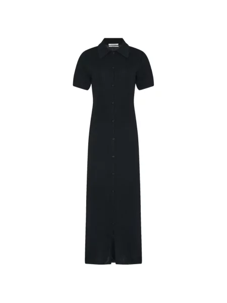 Rochie midi Another Tomorrow tricotate negru