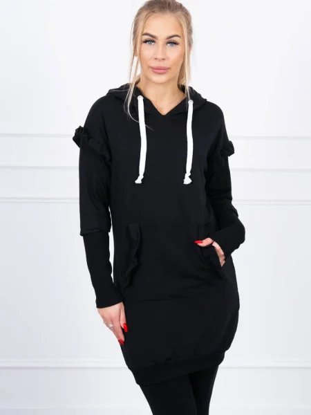 Rochie Kesi cu glugă cu volane de costum negru