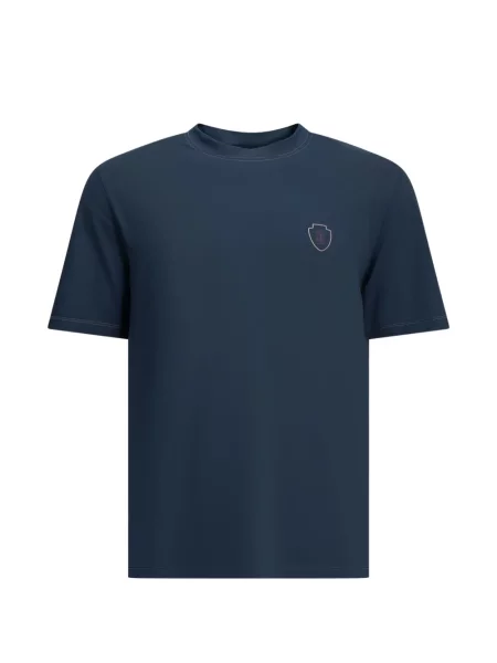 Tricou Brunello Cucinelli cu decolteu rotund albastru