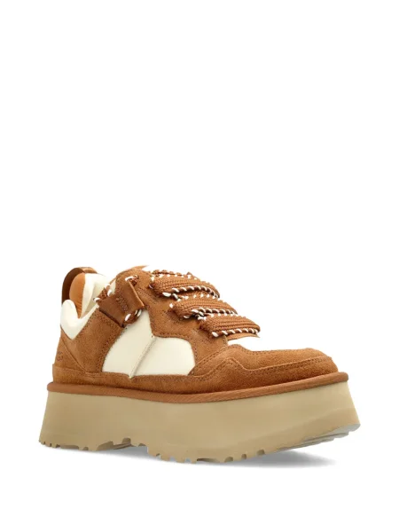 Sneakerși Ugg cu șireturi cu platformă din dantelă maro