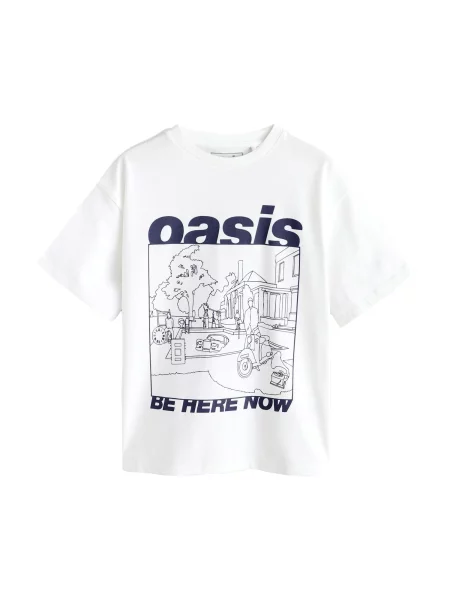 Next Tricou Oasis albastru închis alb