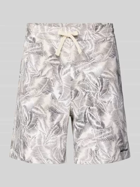 Szorty w całościowym wzorze Armani Exchange beżowe