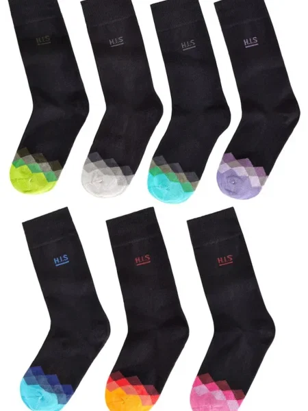 H.I.S Nogavice mešane barve črna