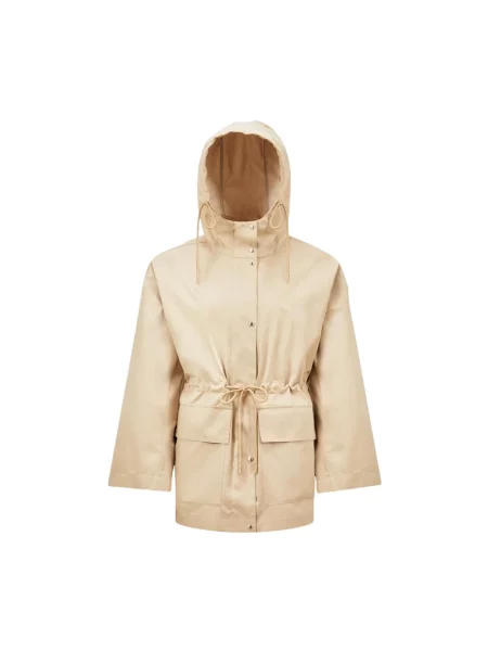 Parka Moncler z kapturem beżowa