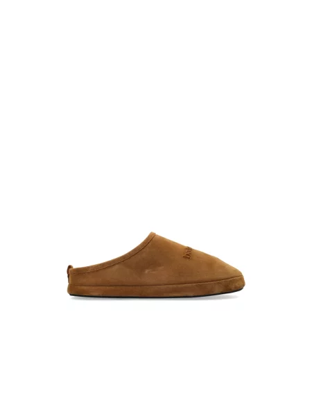 Klapki Balenciaga skórzane brązowe