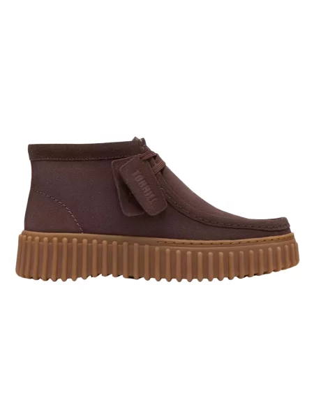 Botki Clarks skórzane brązowe