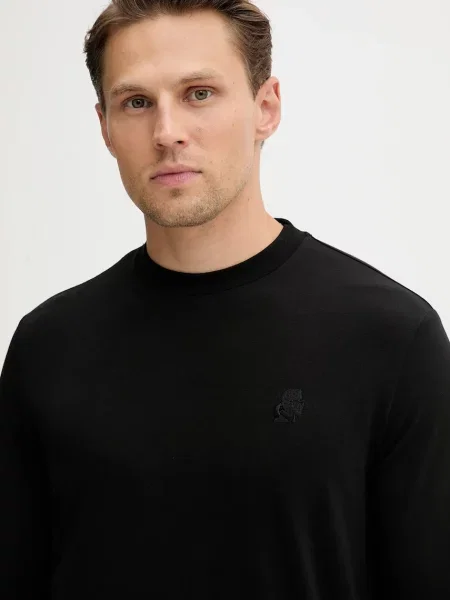 Hosszú ujjú póló Karl Lagerfeld fekete