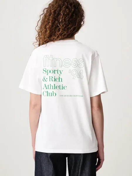Футболка Sporty & Rich для фітнесу біла