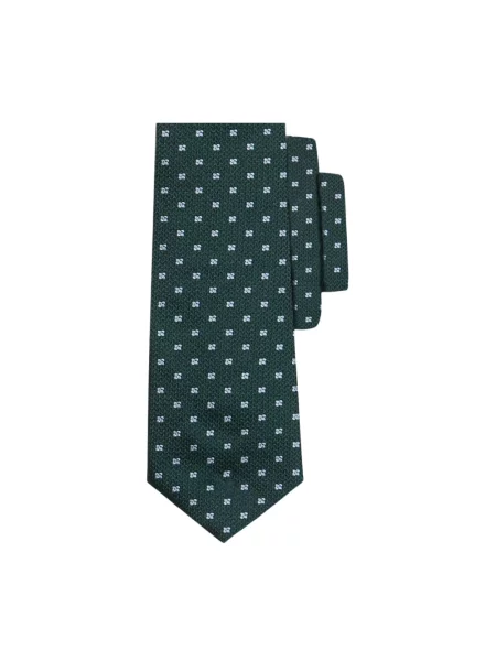 Jedwabny krawat Brooks Brothers w kwiatki zielony
