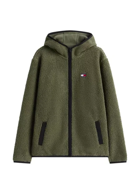 Geacă Tommy Hilfiger cu glugă cu autograf verde