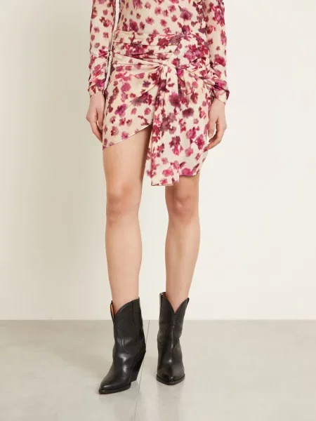 Isabel Marant Hedvábná Sukně Ovia fuchsiová / režná