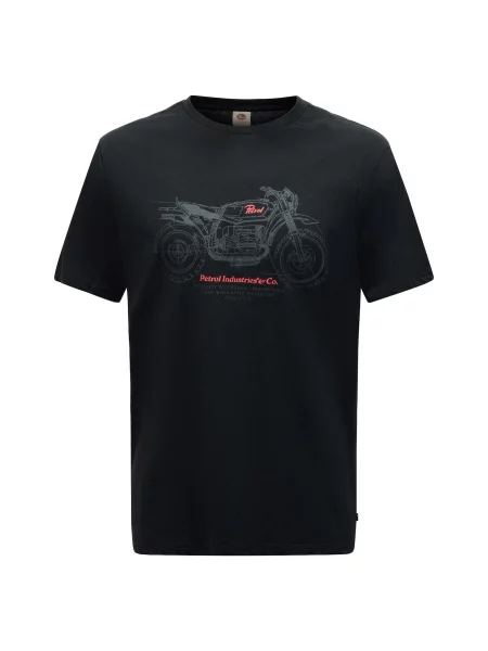 Petrol Industries Tricou pământiu / roșu pepene negru