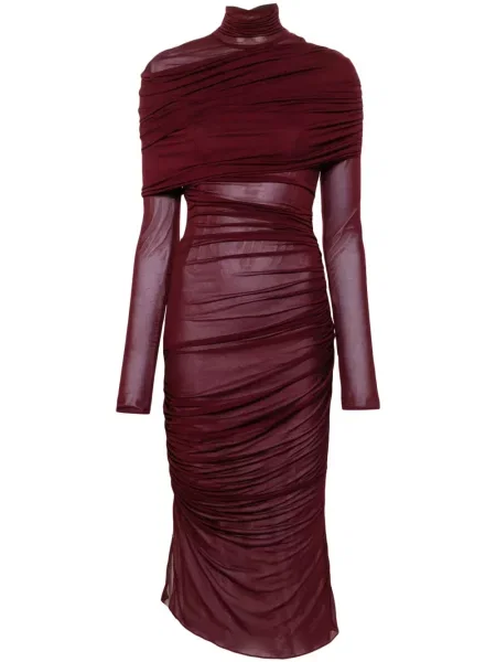 Rochie Mugler cu volane roșu