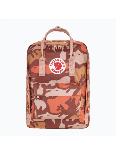 Mestský batoh Fjällräven Kanken Graphics Laptop 18 l chalkrose/hidden animals oranžová
