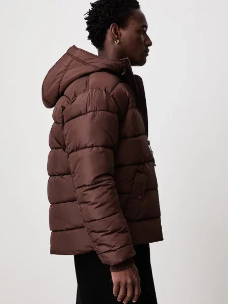 Alpha Industries férfi téli kabát Hooded Puffer Alpha Faux Down barna