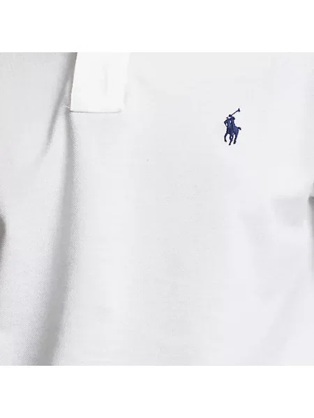Lniana koszulka polo Polo Ralph Lauren z krótkim rękawem biała