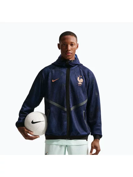 Geacă de fotbal pentru bărbați Nike FFF Dri-FIT Soccer Anthem blackened blue/metallic copper albastru