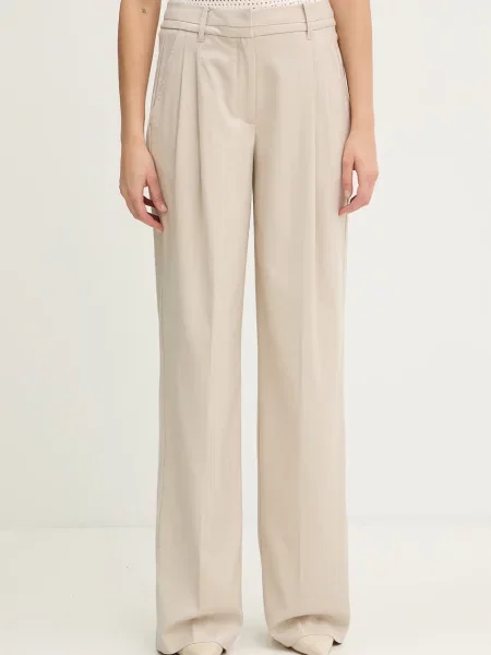 Guess pantaloni regular pentru femei BRUNA bej