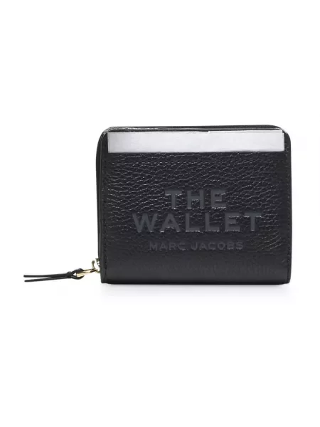 Portfel Marc Jacobs skórzany z magnetycznym zapięciem czarny