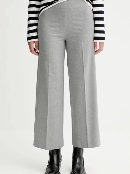 Marc O'Polo pantaloni lat high waist gri