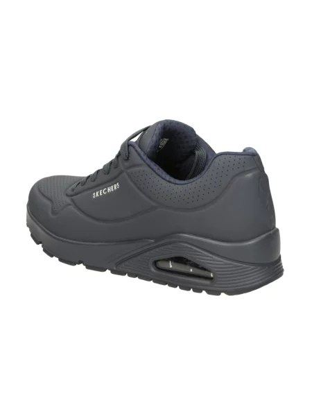 Sneakersy Skechers skórzane w miejskim stylu niebieskie
