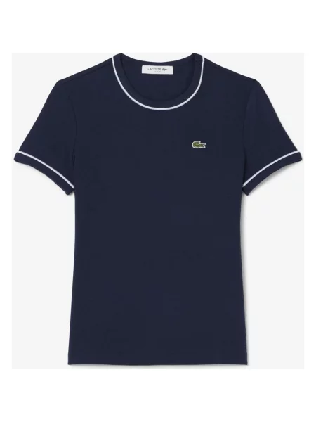 Koszulka Lacoste Contrast Trim granatowa 34 biała