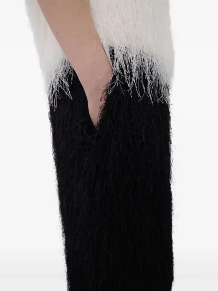 Pantaloni Loulou De Saison cu franjuri negru