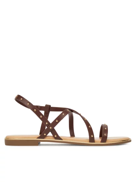 Босоножки Only Shoes с шипами коричневые